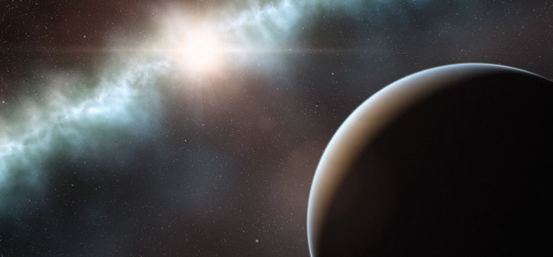 O nascimento de um planeta a partir de um disco de protoplanta, segundo o artista.  Fonte da imagem: ESO/L.  Calçada